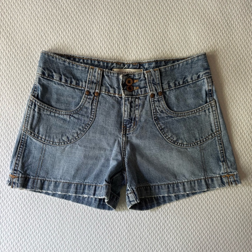 Y2K Hydraulic Denim Shorts Double Buttons Cotton Size 3/4‎ Juniors